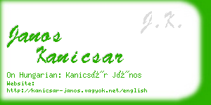 janos kanicsar business card